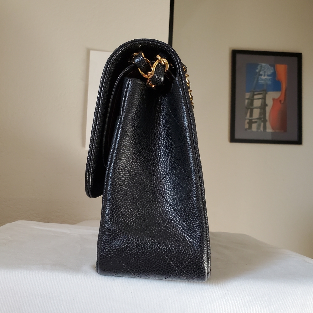 Chanel Classic Jumbo Black Caviar Gold Hw - Picture 15 of 16